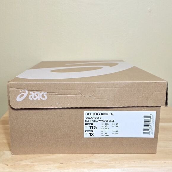 Asics Gel Kayano 14 Soft Yellow Silver Blue Running 1203A740 750 Men\'s Size 11.5 main image 4
